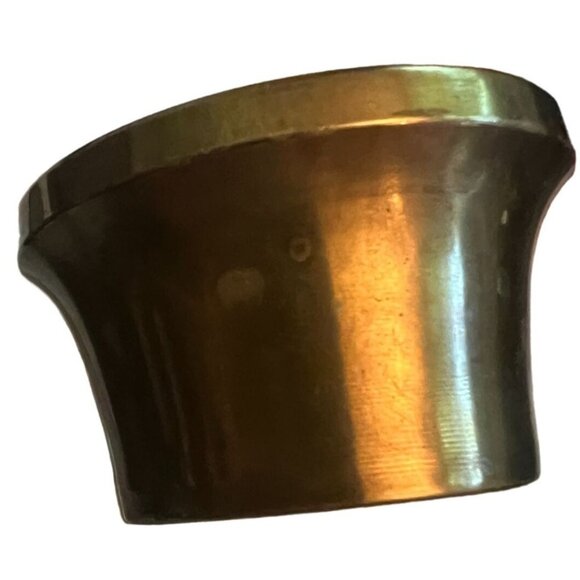 Antique Inkwell Glass beveled glass corners & concave Brass top Square Base 3" - Picture 7 of 10